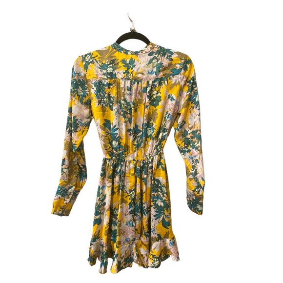 NWT JESSICA SIMPSON Shiloh  Satin Fit & Flare Dress in Golden Rod, Size Sm - Picture 2 of 7